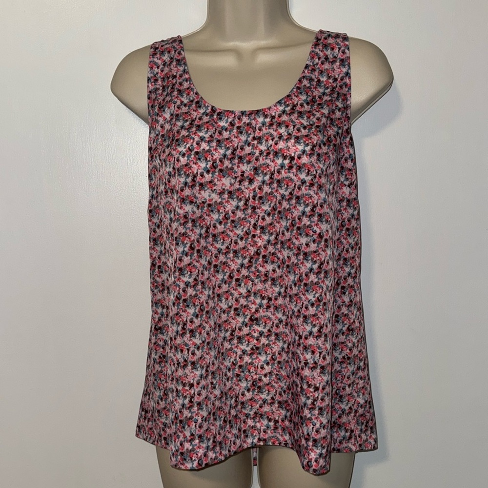J Crew Sleeveless Twist Racerback Top Blouse Pink Dots Print Women’s 4
